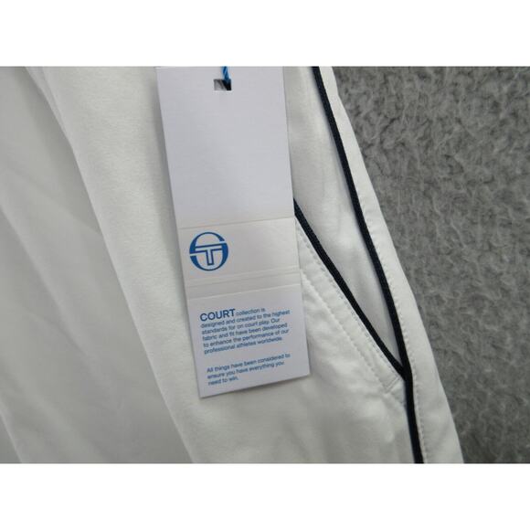 NWT Sergio Tacchini TCP Shorts Mens Size 4XL Mesh Lined WHITE NAVY BLUE Shorts - Picture 2 of 13
